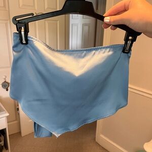 baby blue silk bandeau top